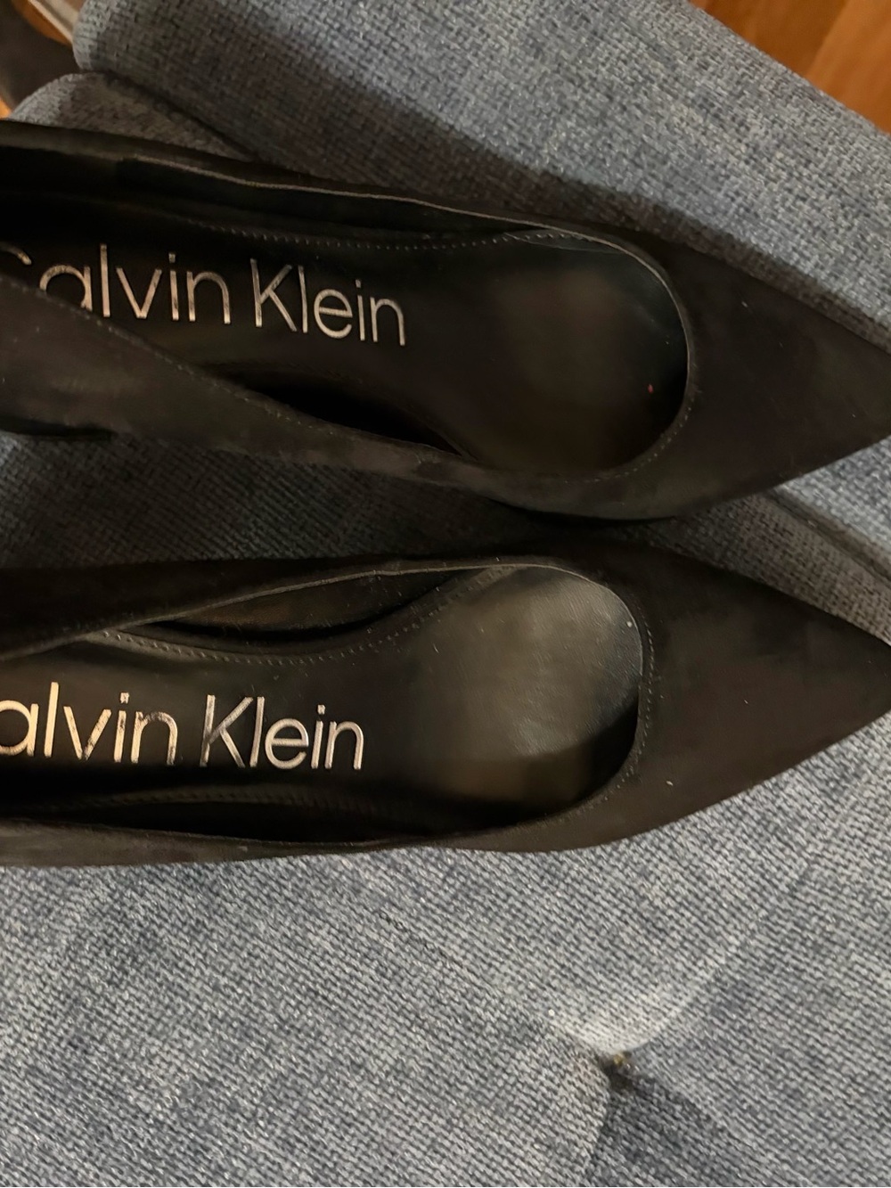 Calvin Klein Black Pointed-Toe Pumps